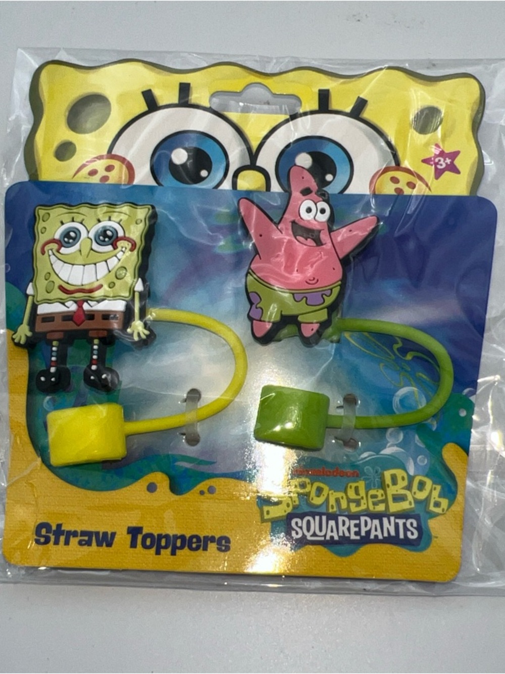 SpongeBob SquarePants Character Straw Toppers - Yellow & Pink Nickelodeon